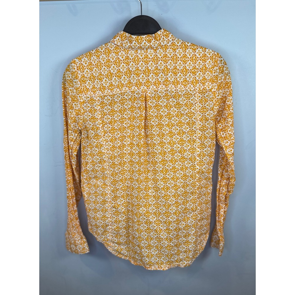 Maeve‎ x Anthropologie Petrin Buttondown Shirt Yellow Cotton Size 6 - Picture 4 of 7